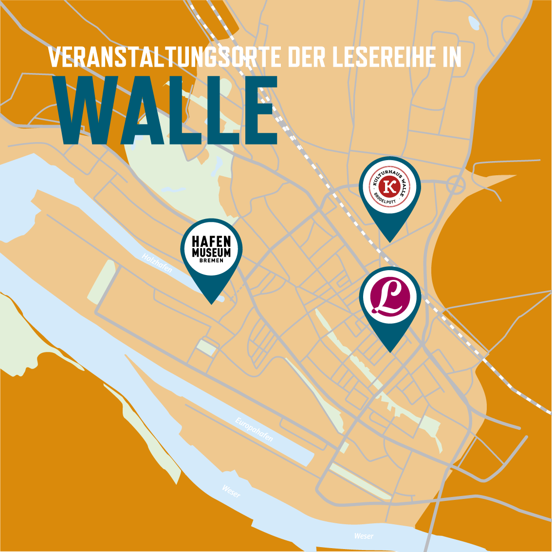 Karte von Walle mit Veranstaltungsorten